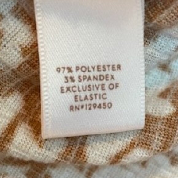 LC Lauren Conrad Dark Orange and White Shirt with Ruffled Sleeves - Picture 7 of 8